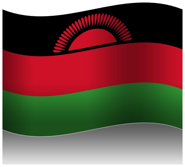 PSD bandeira de onda do malawi modelo 3d