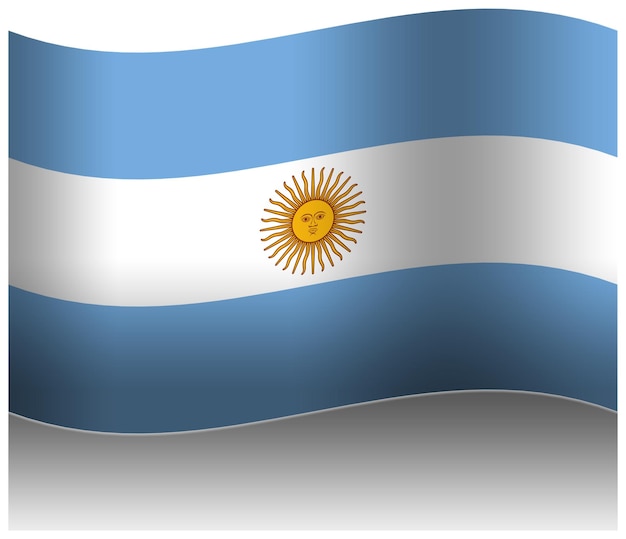 PSD bandeira de onda nacional da argentina modelo 3d