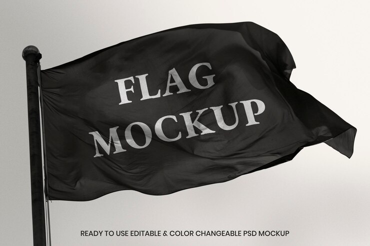PSD bandeira de ondulação modelo psd com espaço de design