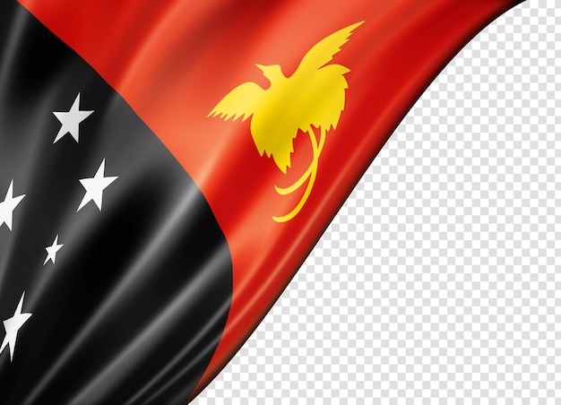 Bandeira de Papua Nova Guiné isolada na bandeira branca