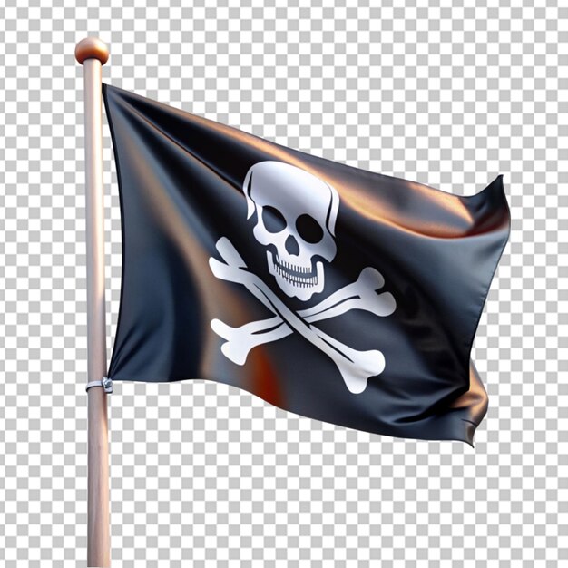 PSD bandeira de pirata fundo transparente