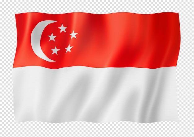 Bandeira de Singapura isolada no branco