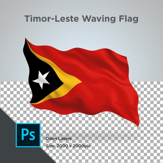 PSD bandeira de timor-leste ondulado design transparente