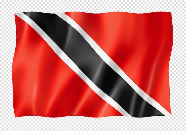 Bandeira de Trinidad e Tobago isolada no branco