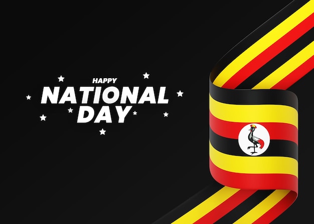 PSD bandeira de uganda design de banner do dia da independência nacional texto editável e plano de fundo