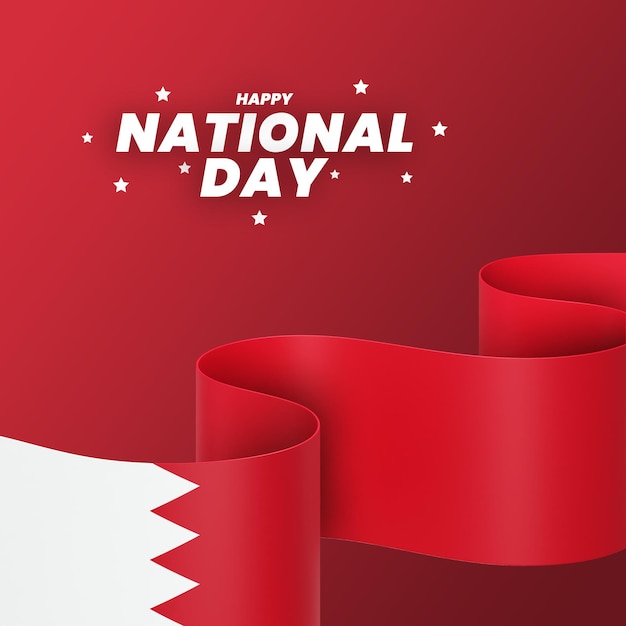 Bandeira do bahrein design de banner do dia da independência nacional texto editável e fundo