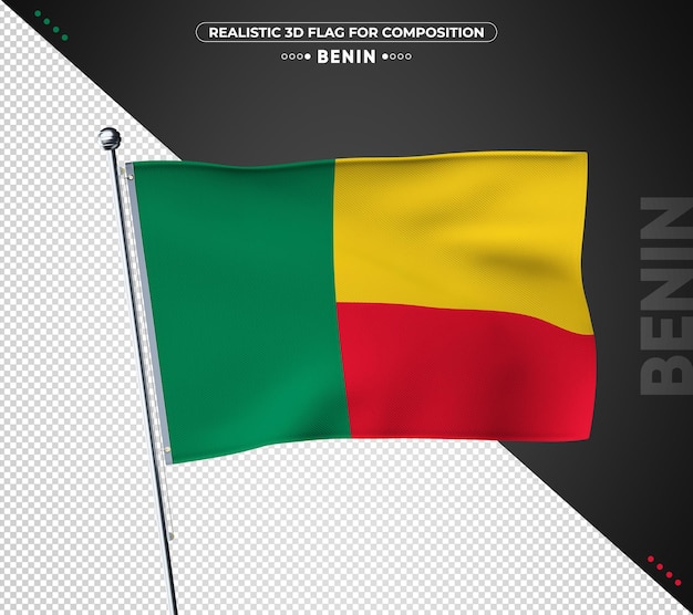 PSD bandeira do benin com textura realista