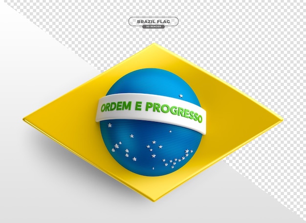 Bandeira do brasil em renderização 3d realista