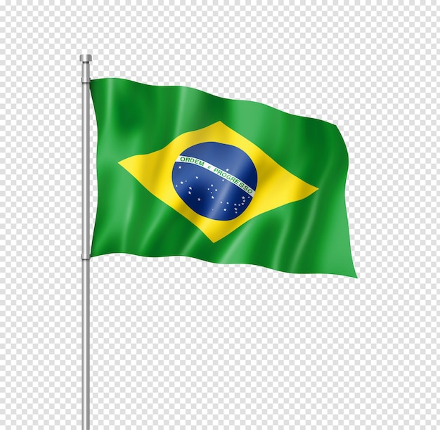 Bandeira do Brasil isolada no branco