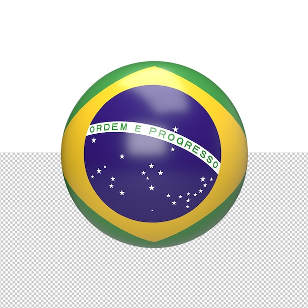 Bandeira do Brasil na esfera 3d renderização