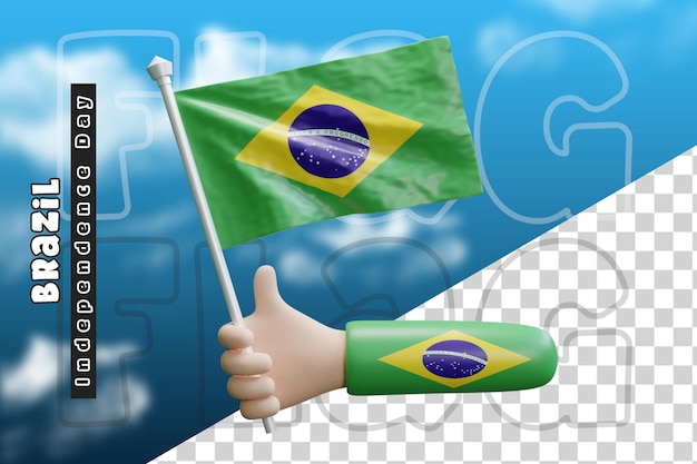 PSD bandeira do brasil na mão ou bandeira do brasil na mão