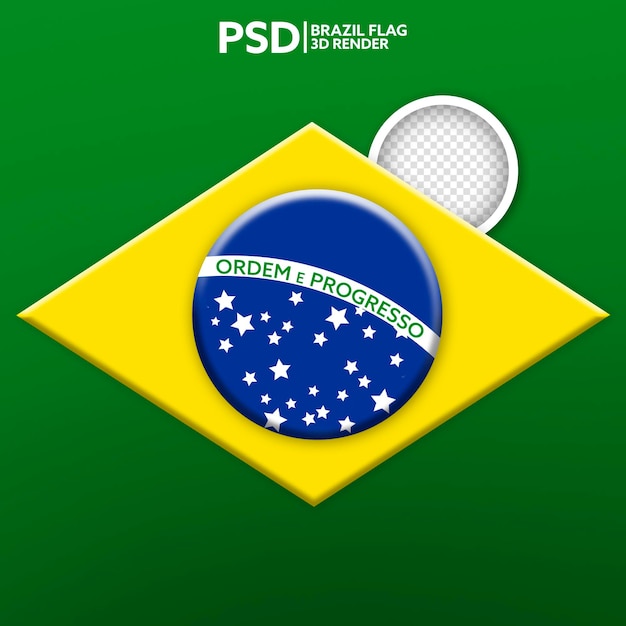 PSD bandeira do brasil renderização 3d psd isolado