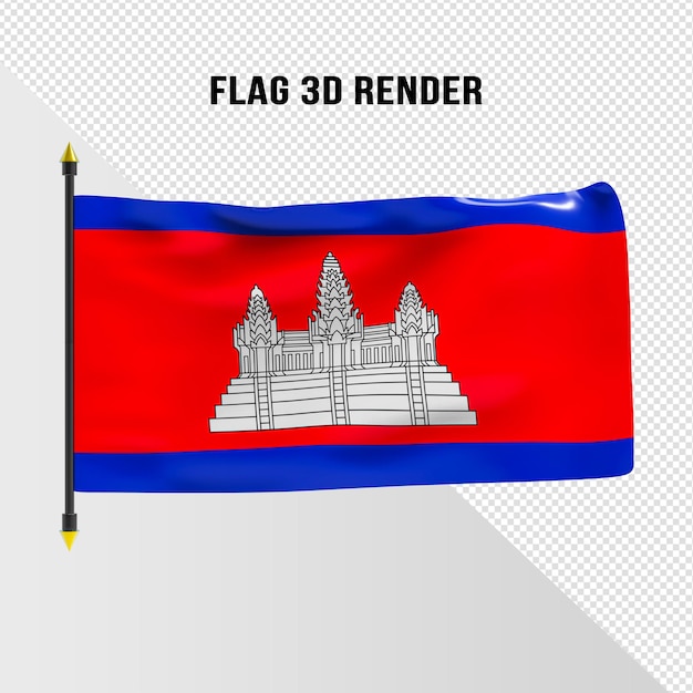 Bandeira do Cambodai renderização 3d