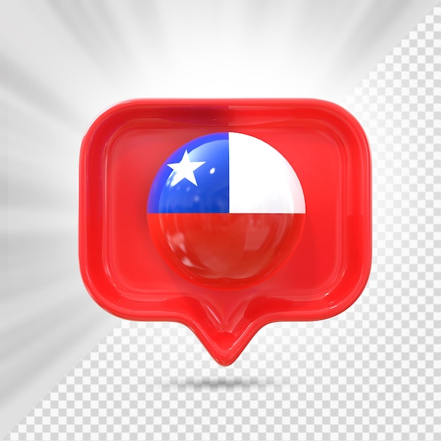 PSD bandeira do chile ícone 3d