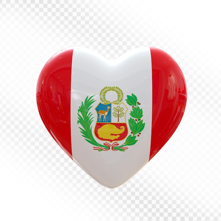 PSD bandeira do coração do peru