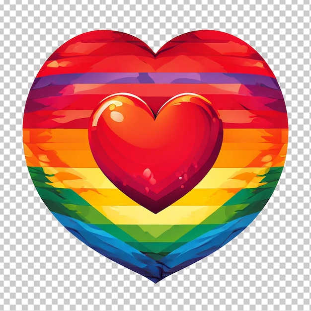 PSD bandeira do dia do orgulho vetorial livre com moldura de coração