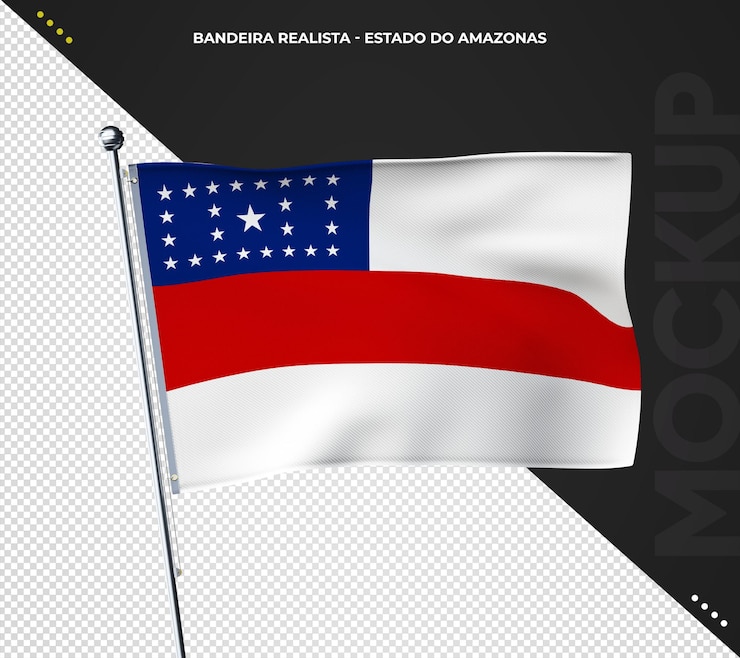PSD bandeira do estado brasileiro 3d realista amazonas brasil