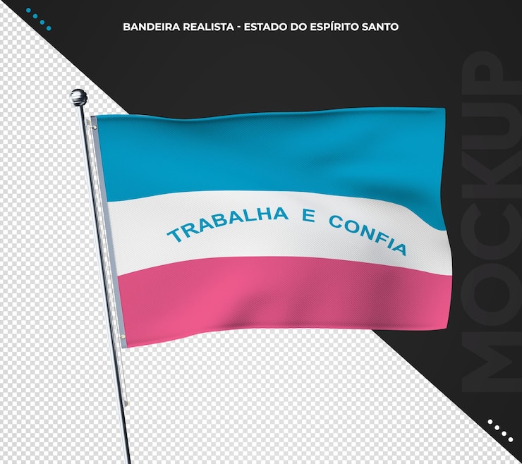 PSD bandeira do estado brasileiro em 3d, espirito santo, brasil