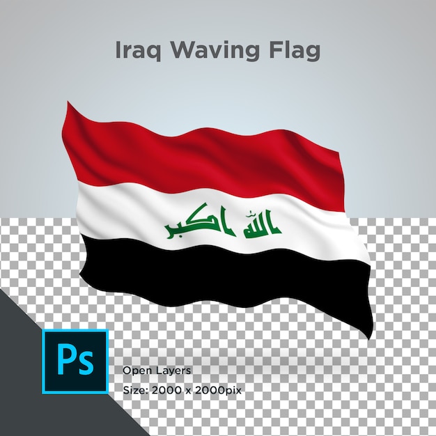 Bandeira do Iraque onda transparente PSD