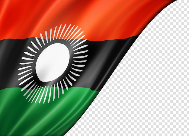 Bandeira do malawi isolada no banner branco