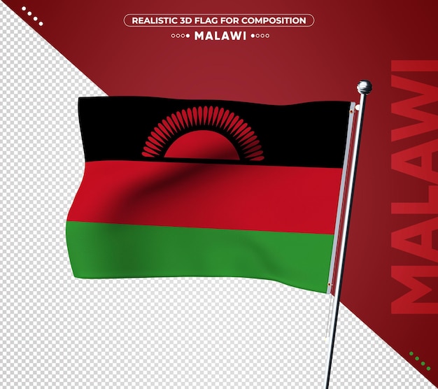 PSD bandeira do malawi para renderização de composição isolada