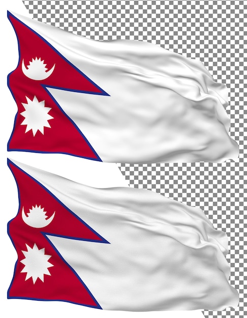 PSD bandeira do nepal onda isolada textura de colisão plana fundo transparente renderização 3d