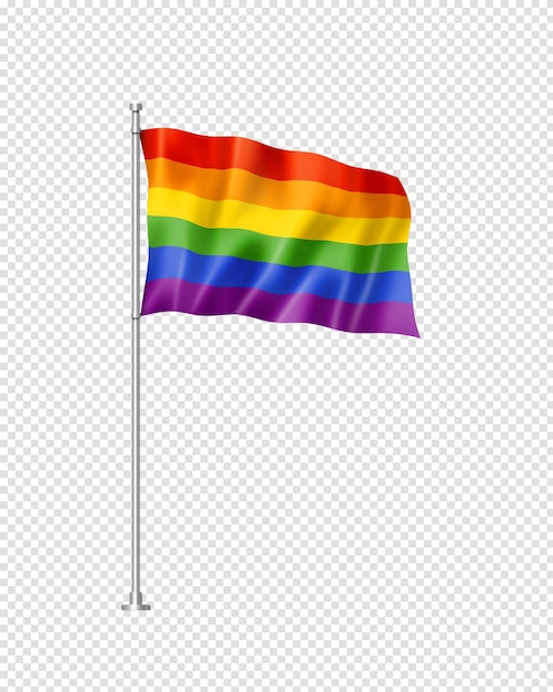 Bandeira do orgulho gay de arco-íris isolada no branco