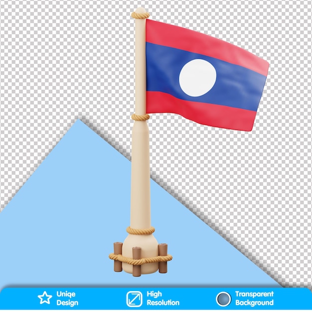 PSD bandeira do país 3d bandeira do laos