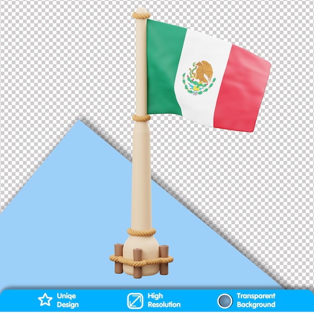 Bandeira do país 3d bandeira do méxico