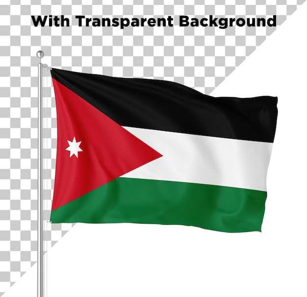 Bandeira do país Jordânia PNG PSG isolado em fundo transparente