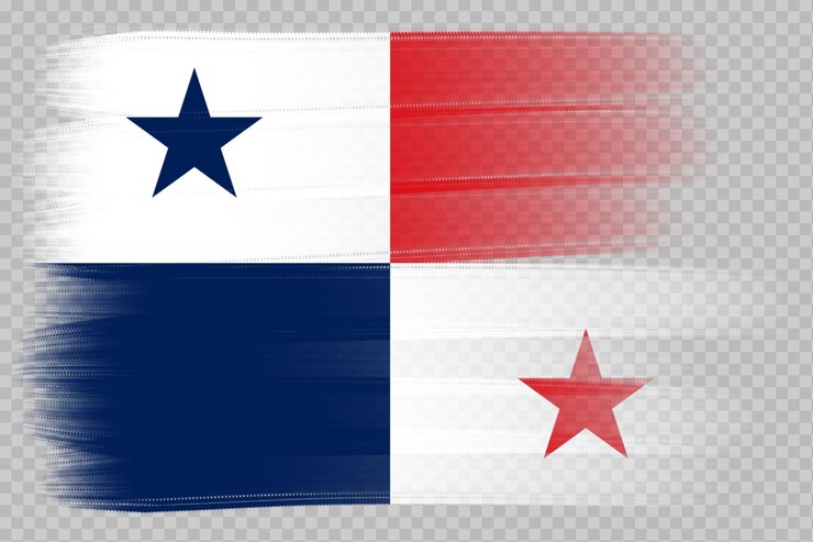 PSD bandeira do panamá elemento de traço de pincel