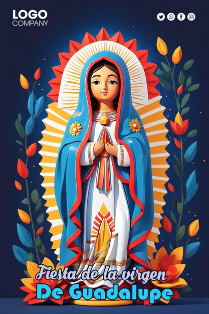 PSD bandeira do psd diadela virgende guadalupe