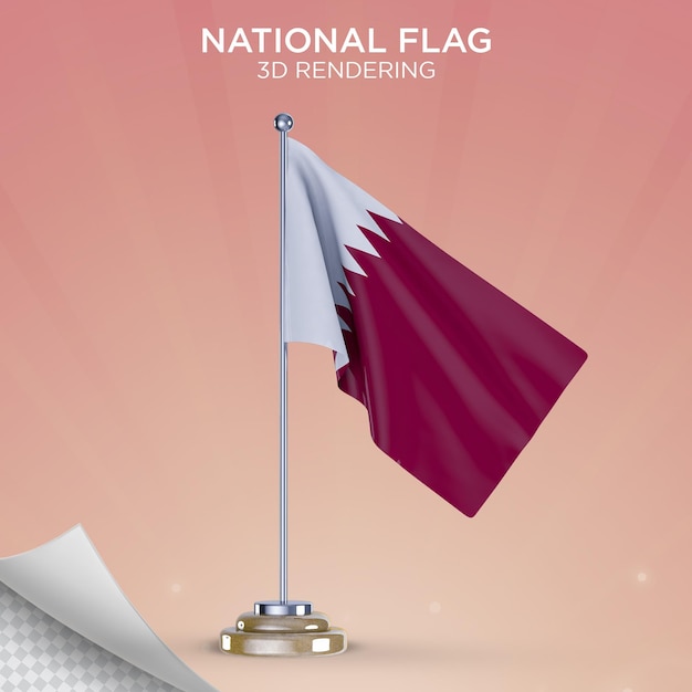 PSD bandeira do qatar acenando estilo 3d psd premium