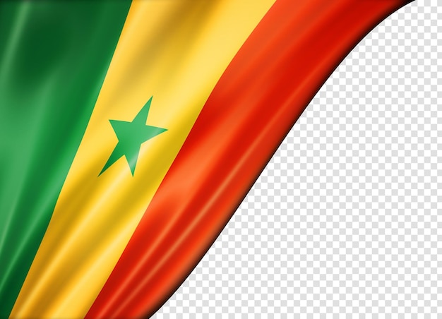 PSD bandeira do senegal isolada em banner panorâmico horizontal branco