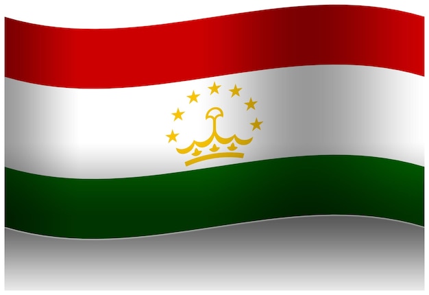 Bandeira do tajiquistão em 3d