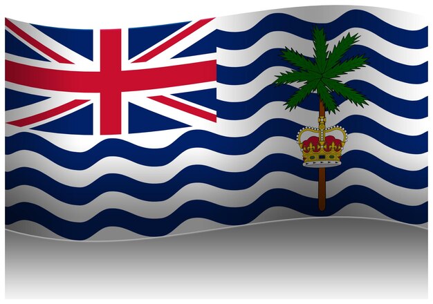 PSD bandeira do território britânico do oceano índico em 3d