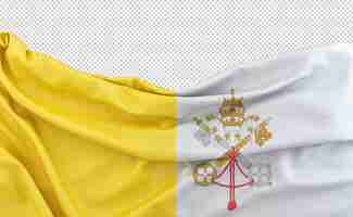 PSD bandeira do vaticano isolada em fundo branco com espaço de cópia acima. renderização 3d