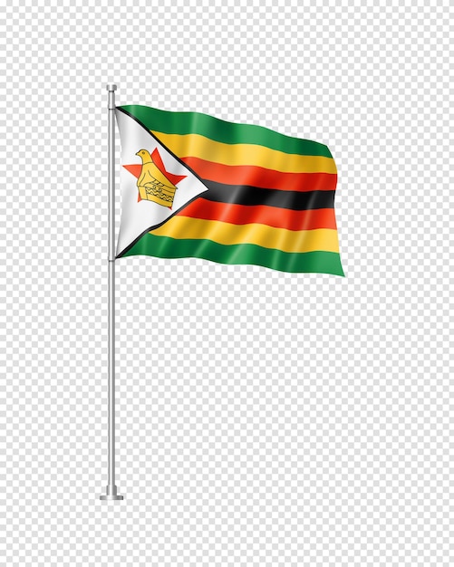 Bandeira do Zimbábue isolada em branco