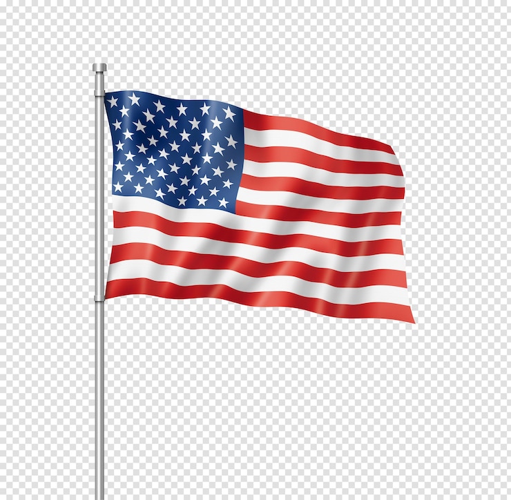 PSD bandeira dos estados unidos isolada no branco