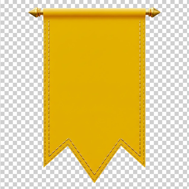 Bandeira dourada com detalhes decorativos