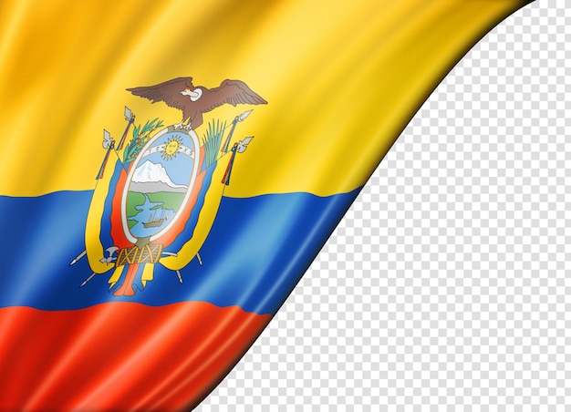 Bandeira equatoriana isolada na bandeira branca