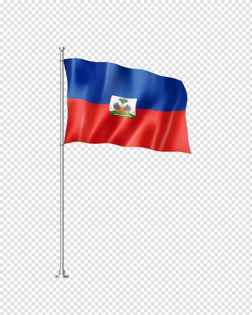 Bandeira haitiana isolada em branco