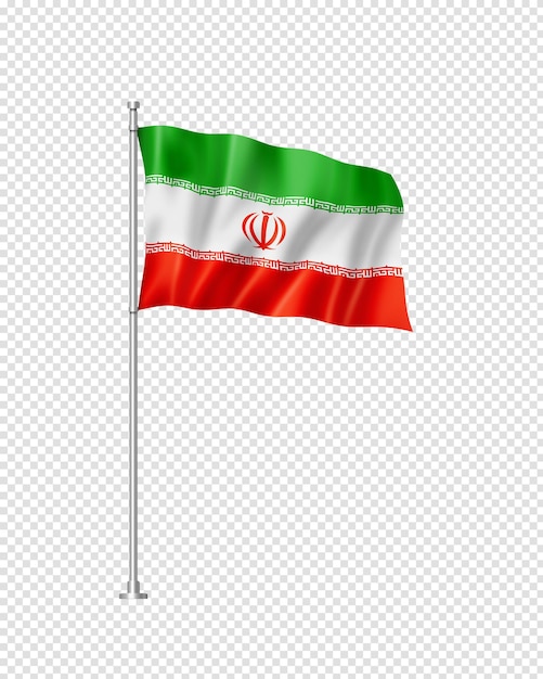 Bandeira iraniana isolada no branco