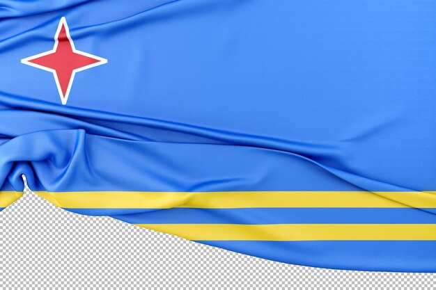 PSD bandeira isolada da renderização em 3d de aruba