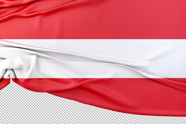 Bandeira isolada da Áustria com espaço de cópia abaixo da renderização em 3D