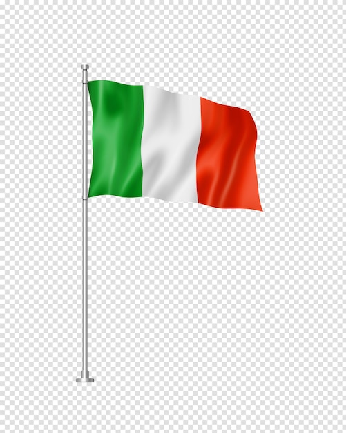 bandeira italiana isolada em branco