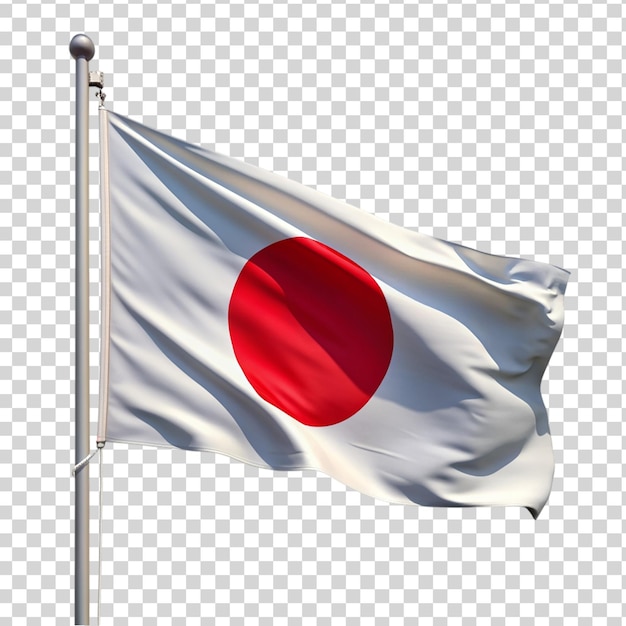 PSD bandeira japonesa isolada em fundo transparente