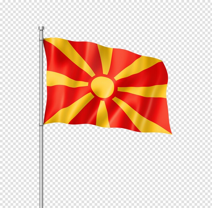 PSD bandeira macedônia isolada em branco