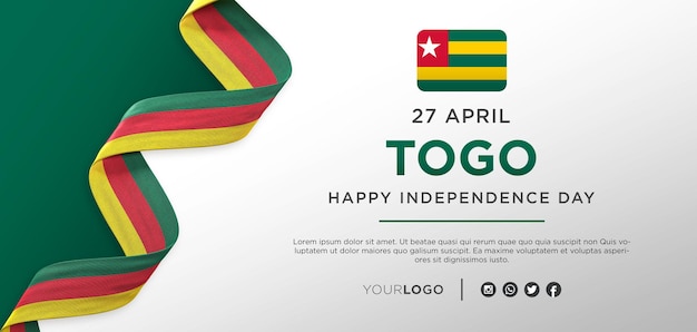 Bandeira nacional da celebração do dia da independência de Togo, aniversário nacional