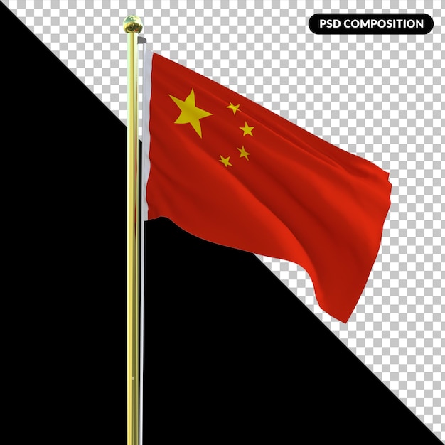 PSD bandeira nacional da china isolada 3d premium psd